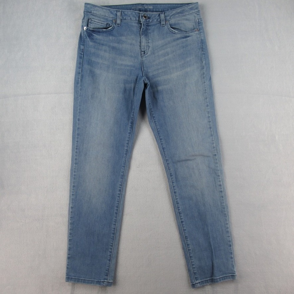 Michael Kors Boyfriend Jeans Womens 8 Blue Medium Wash‎ Stretch Denim Straight